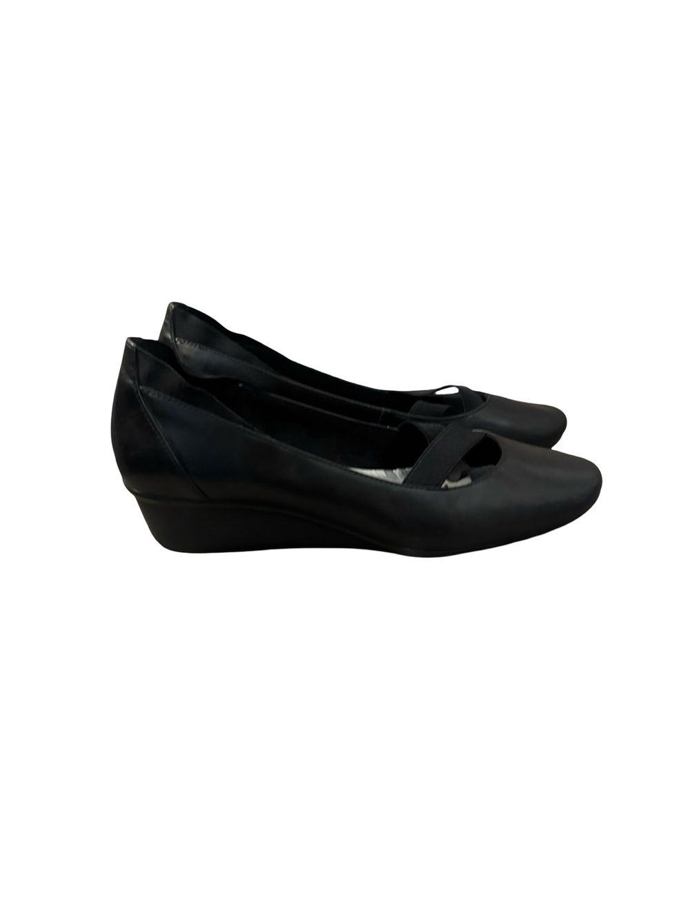 Anne Klein Black Leather Mary Jane Minimalist Preppy Office Career Flats Size 9 - Picture 8 of 8